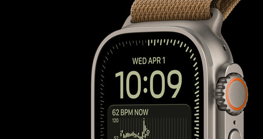 Detalle del Apple Watch Ultra 4 en titanio natural