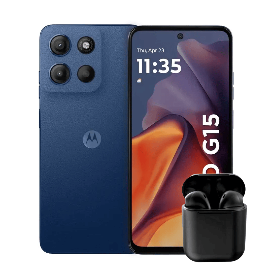 MOTOROLA G15 512GB 4GB RAM + AUDÍFONOS INALÁMBRICOS INPODS