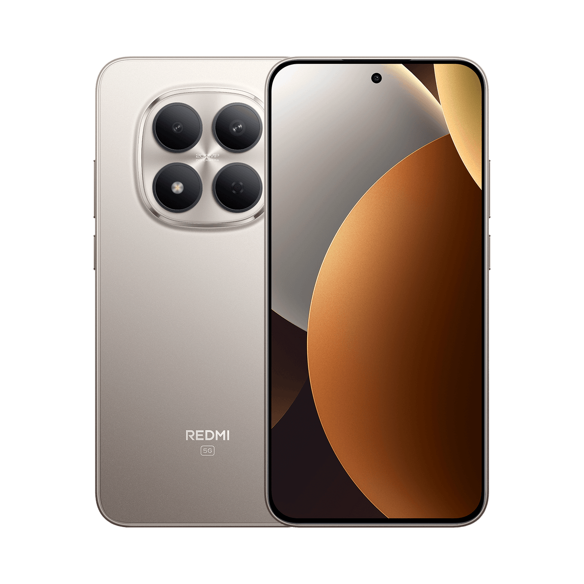 Xiaomi Redmi Note 15 Pro 5G 512GB titanio, vista trasera con cámaras y pantalla encendida