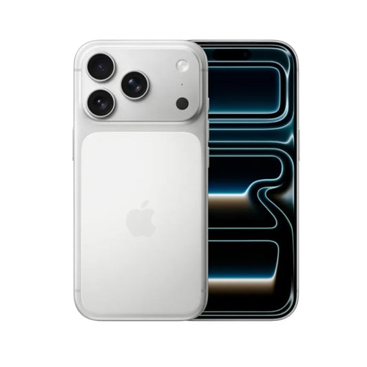 iPhone 17 Pro 256GB Plata, vista trasera con isla de cámaras y pantalla superpuesta al frente