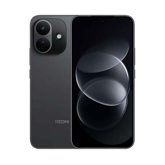 Redmi Note 17 Pro 5G negro, vista trasera con cámara doble y pantalla con esferas grises