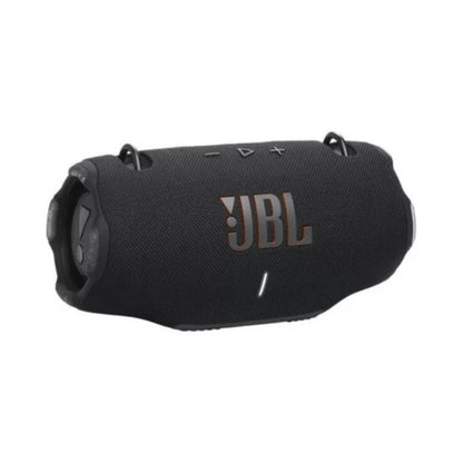 Parlante JBL Extreme 4 negro, vista en ángulo mostrando el logo y los controles