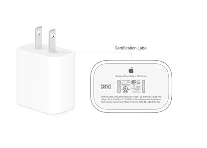 Cargador Apple iPhone Original Tipo C 20W Adaptador