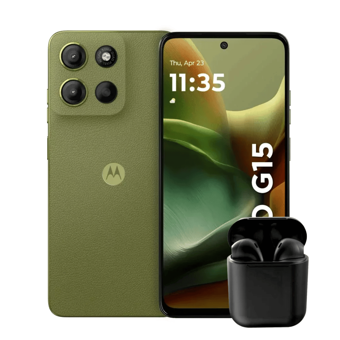 MOTOROLA G15 512GB 4GB RAM + AUDÍFONOS INALÁMBRICOS INPODS