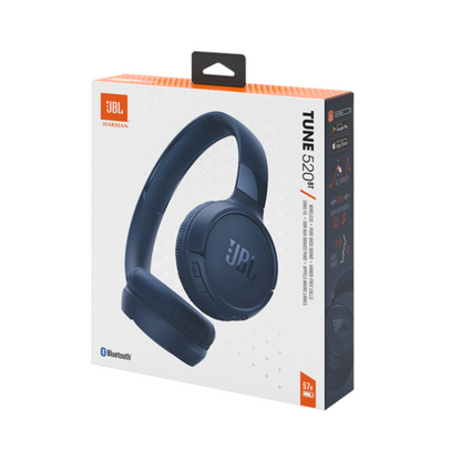 Caja original de los audífonos JBL Tune 520BT en azul marino