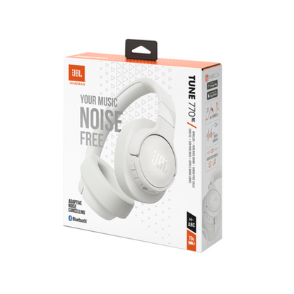 Caja original de los audífonos JBL Tune 770NC blancos con cancelación de ruido