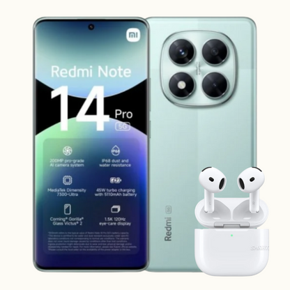 Xiaomi Redmi Note 14 Pro 5G 256 GB | 8 GB + AirPods 4ta Gen 1.1