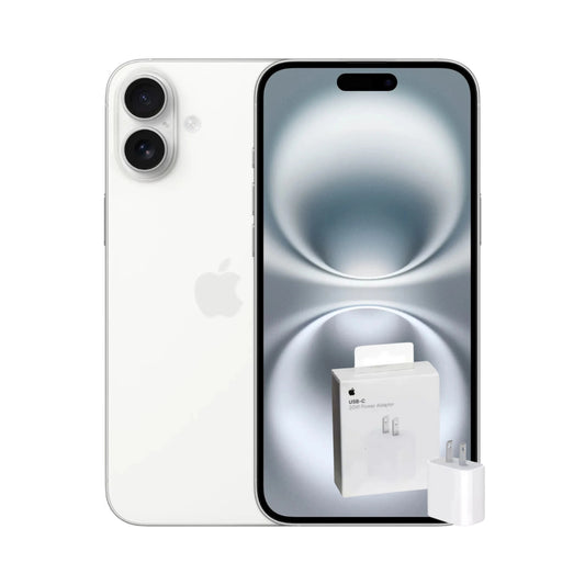 IPHONE 16 128 GB BLANCO +  ADAPTADOR ORIGINAL 20W