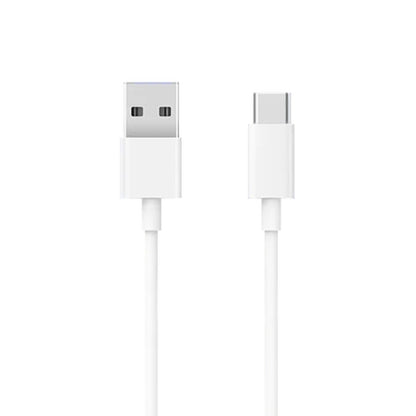 Cable Xiaomi blanco 3A con conector USB-A a la izquierda y USB-C a la derecha