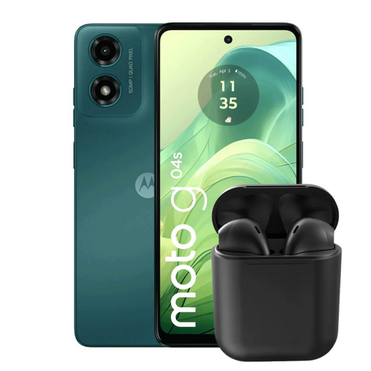 Motorola Moto G04s 128 GB | 4 GB Ram + Audífonos Inalámbricos Inpods Verde Océano