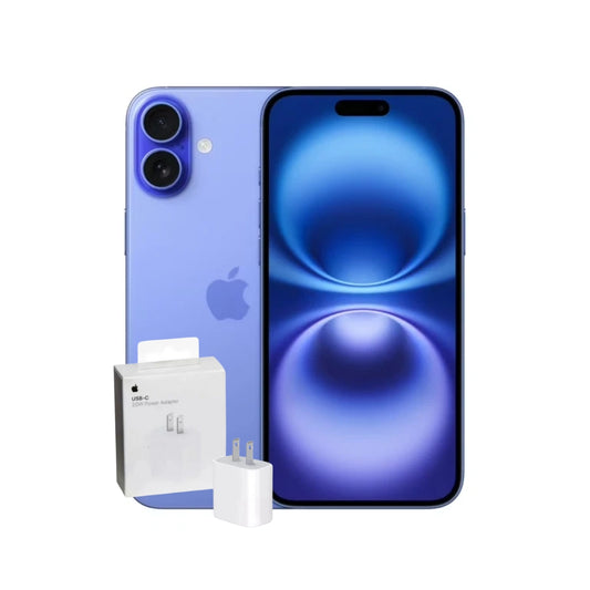 IPHONE 16 128 GB AZUL +  ADAPTADOR ORIGINAL 20W