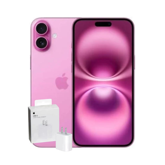 IPHONE 16 128 GB ROSADO +  ADAPTADOR ORIGINAL 20W