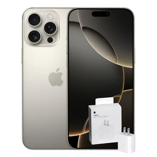 IPHONE 16 PRO 128 GB TITANIO NATURAL + ADAPTADOR ORIGINAL 20W