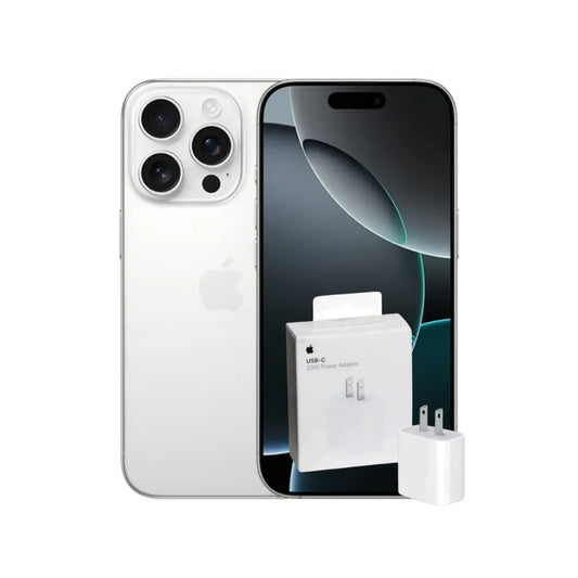 IPHONE 16 PRO 128 GB TITANIO BLANCO + ADAPTADOR ORIGINAL 20W