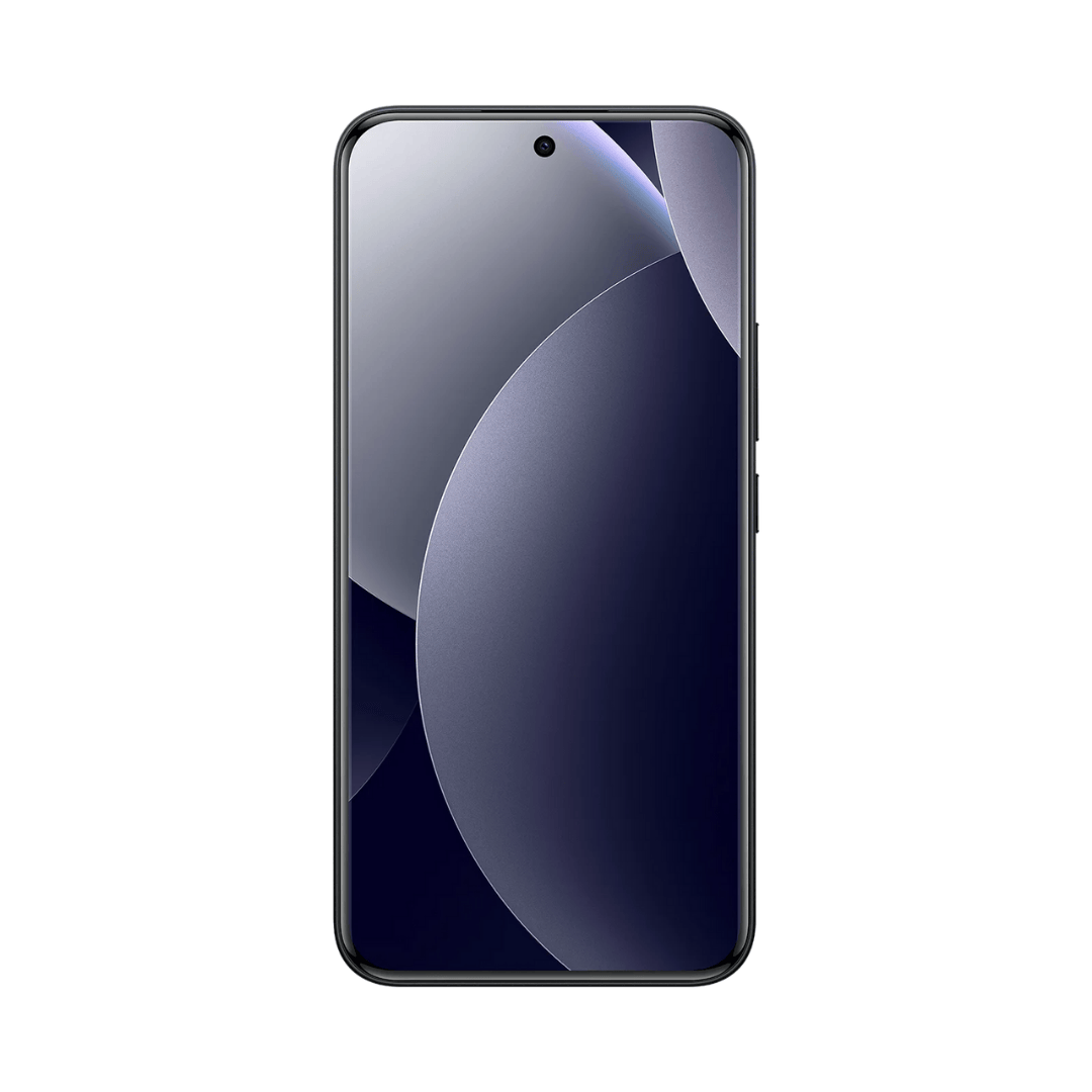 Redmi Note 15 Pro Plus en negro, pantalla de frente encendida con fondo morado degradado