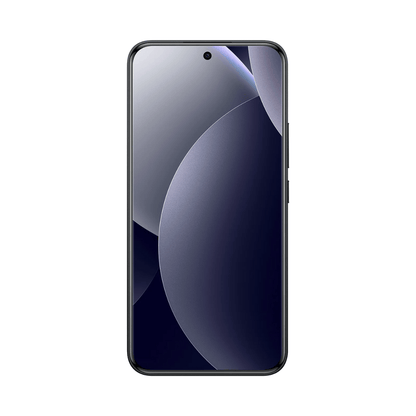 Redmi Note 15 Pro Plus en negro, pantalla de frente encendida con fondo morado degradado