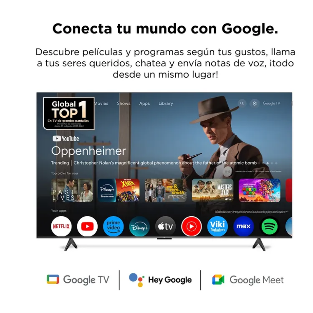 TELEVISOR TCL 50" P7K 4KUHD QLED GOOGLE TV