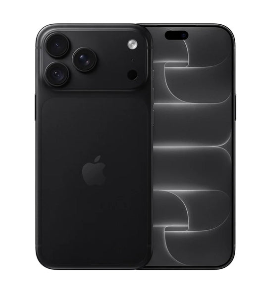 iPhone 18 Pro 256 GB negro, vista trasera y vista frontal con la pantalla encendida