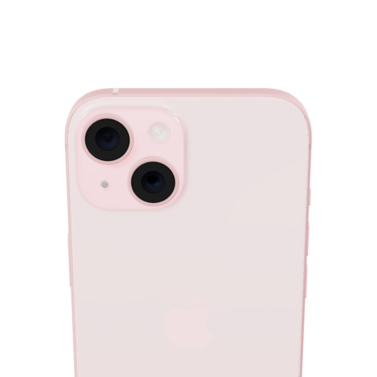 iPhone 15 128GB · Rosa · detalle cámaras 3D