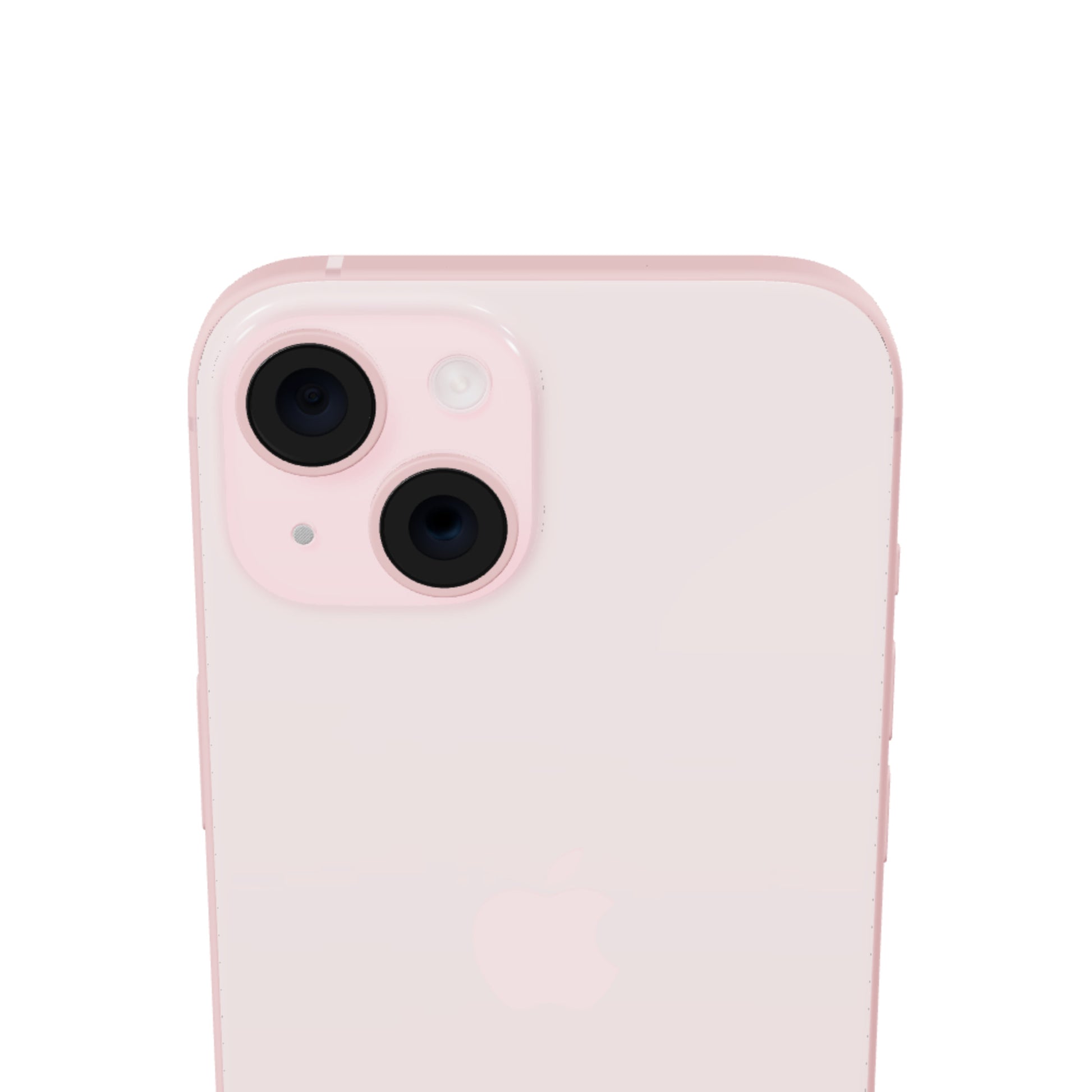 iPhone 15 128GB · Rosa · detalle cámaras 3D