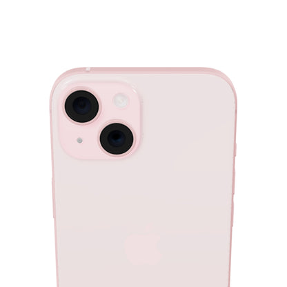 iPhone 15 128GB · Rosa · detalle cámaras 3D