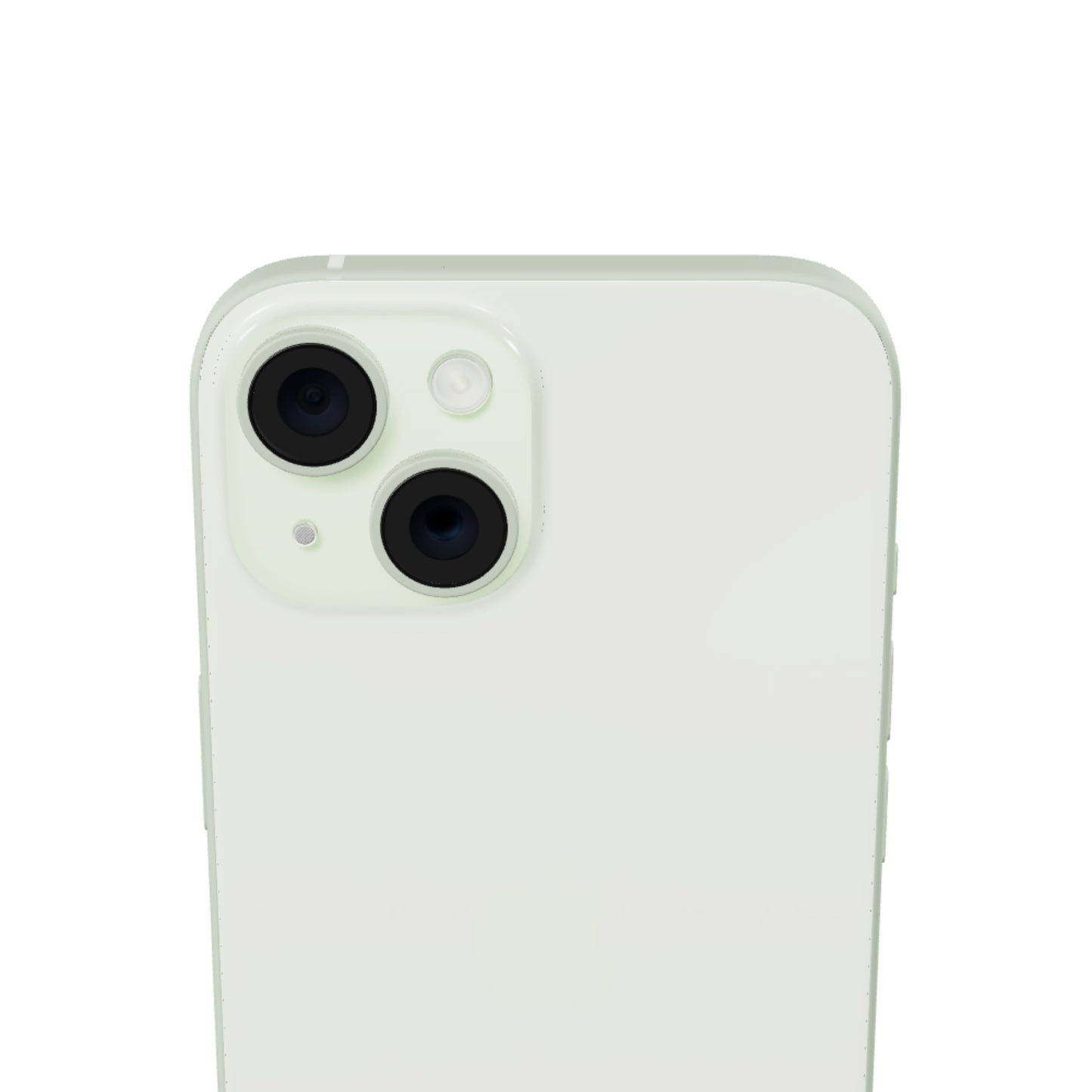 iPhone 15 128GB · Verde · detalle cámaras 3D