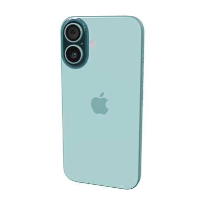 iPhone 16 128GB · Verde Azulado · vista 3D trasera