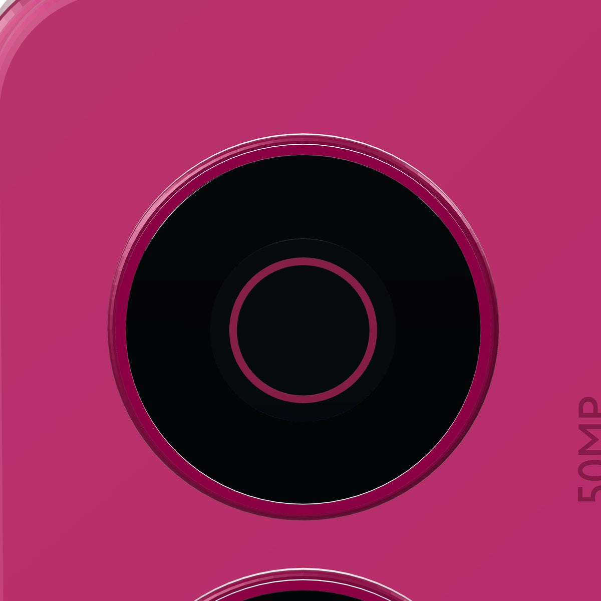 Motorola Edge 50 Fusion 256GB fucsia, primer plano de la isla de cámaras