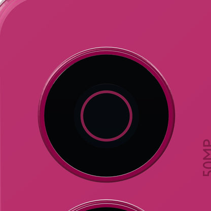 Motorola Edge 50 Fusion 256GB fucsia, primer plano de la isla de cámaras