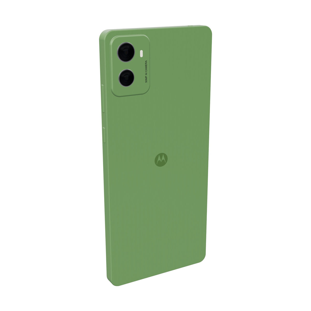 Motorola G06 256GB verde, vista en ángulo de tres cuartos