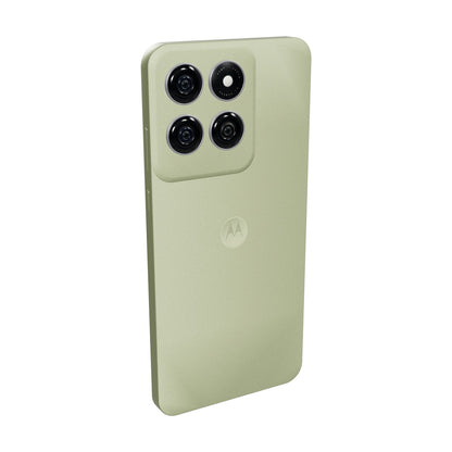 Motorola G67 256GB lima, vista en ángulo de tres cuartos