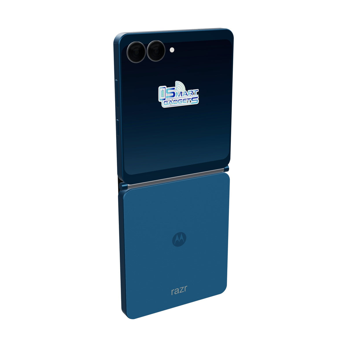 Motorola Razr 60 512GB azul, vista en ángulo de tres cuartos