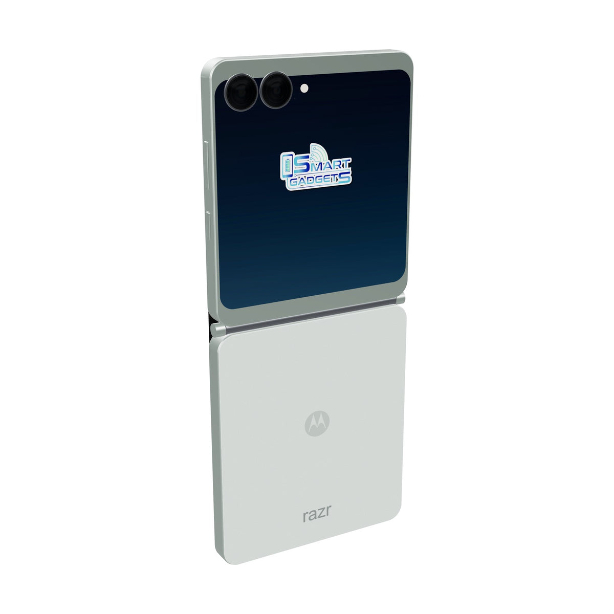 Motorola Razr 60 512GB blanco, vista en ángulo de tres cuartos