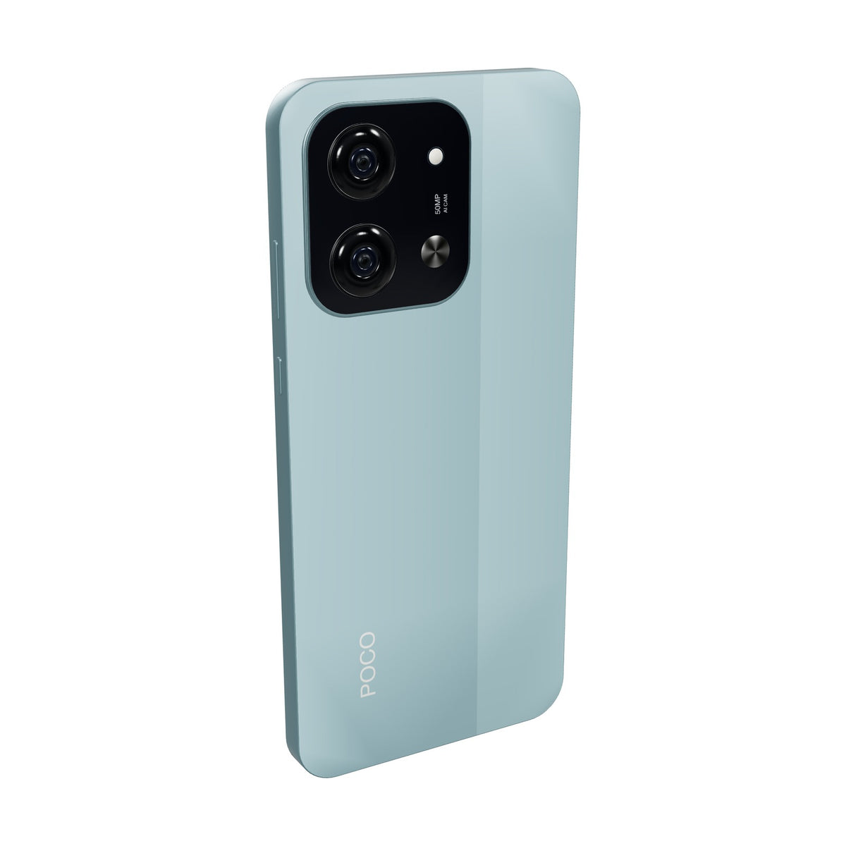 Xiaomi POCO C85 256GB verde, vista en ángulo de tres cuartos