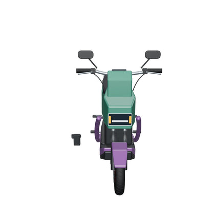 3D · MORADO/VERDE · MOTO ELECTRICA EVOBIKE ÁGUILA PRO MAX