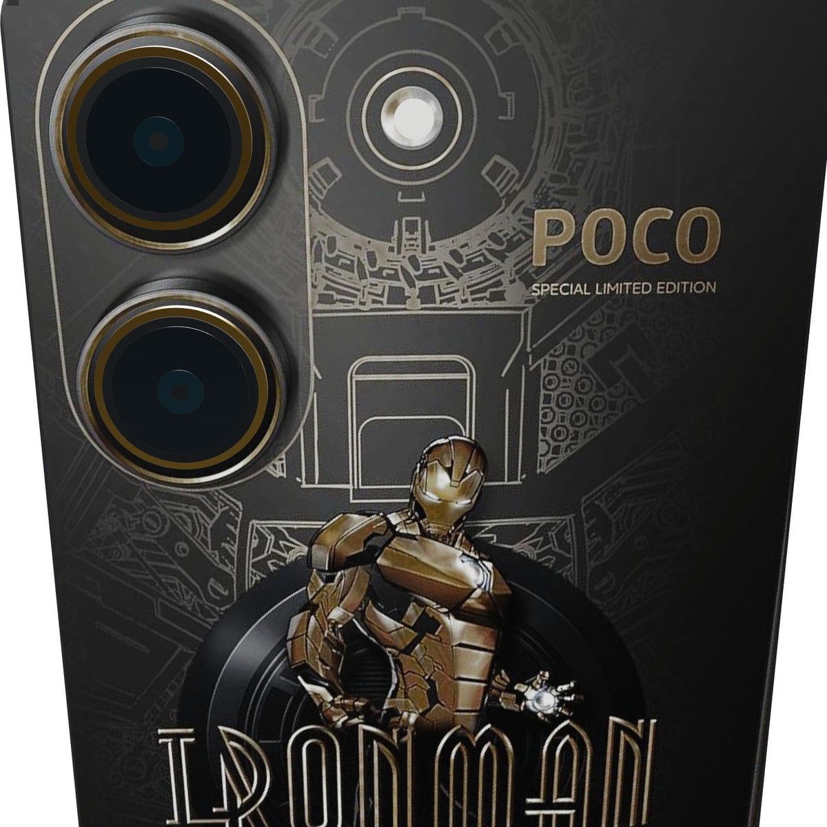 Xiaomi POCO X8 Pro 5G 512GB edición Iron Man, primer plano de la isla de cámaras