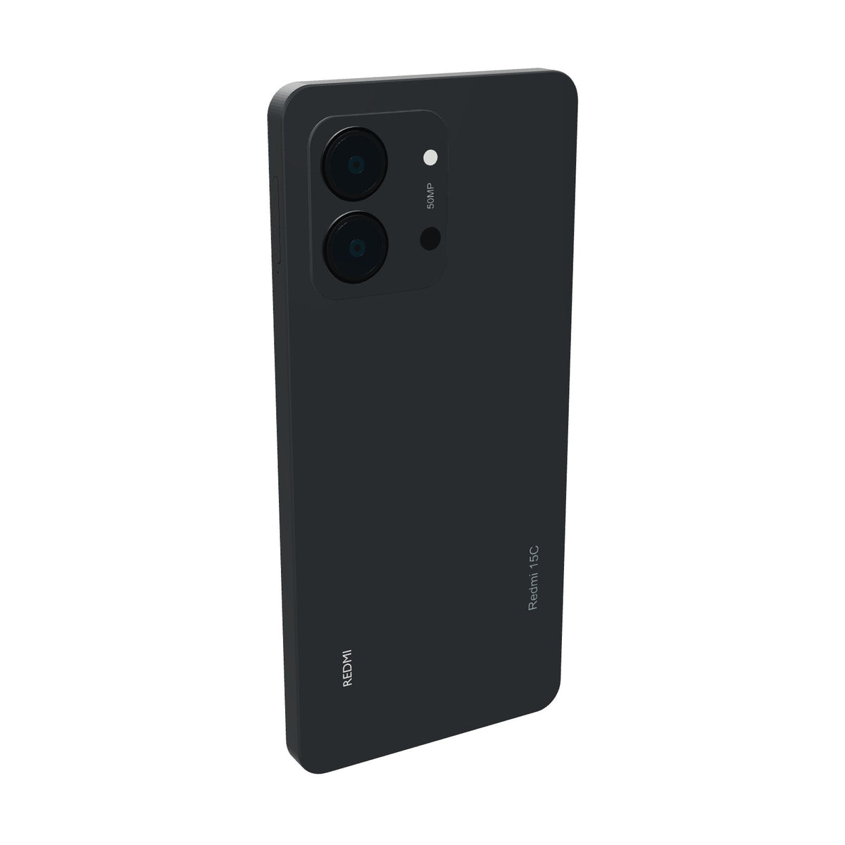 Xiaomi Redmi 15C 256GB 4GB RAM negro, vista en ángulo de tres cuartos